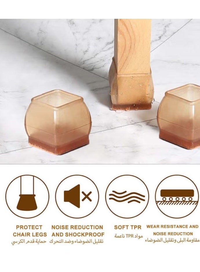 32 حزمة سيليكون كرسي ساق واقي الأرضية, كرسي ساق واقي للأرضيات الخشبية الصلبة,سميكة المطاط كرسي القدم غطاء وسائد,حماية الأثاث الأرضيات الخشبية من الخدش والحد من الضوضاء - Image 4